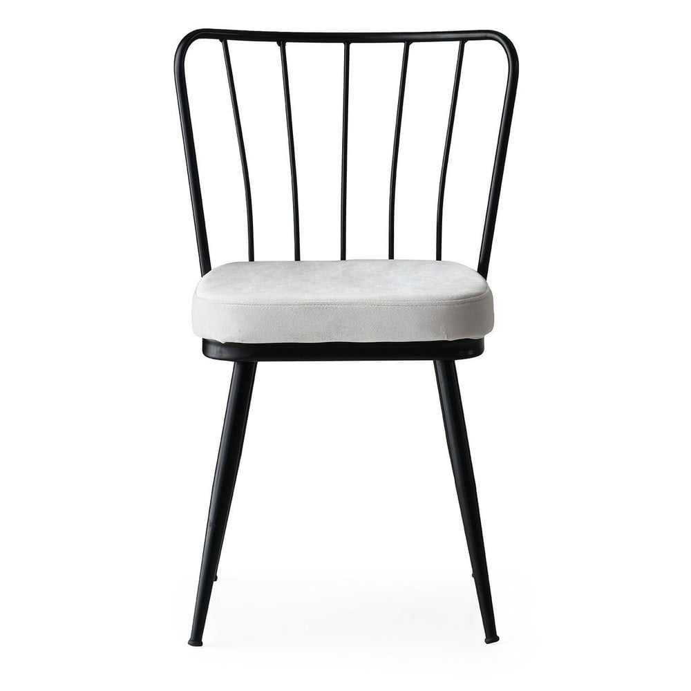 Set di 2 sedie da pranzo in metallo bianco-nero Yildiz - Kalune Design | Sedie da pranzo
