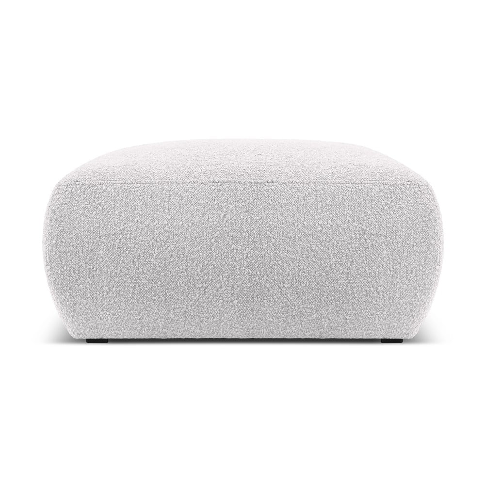 Sgabello grigio chiaro in tessuto bouclé Molino - Micadoni Home | Poggiapiedi