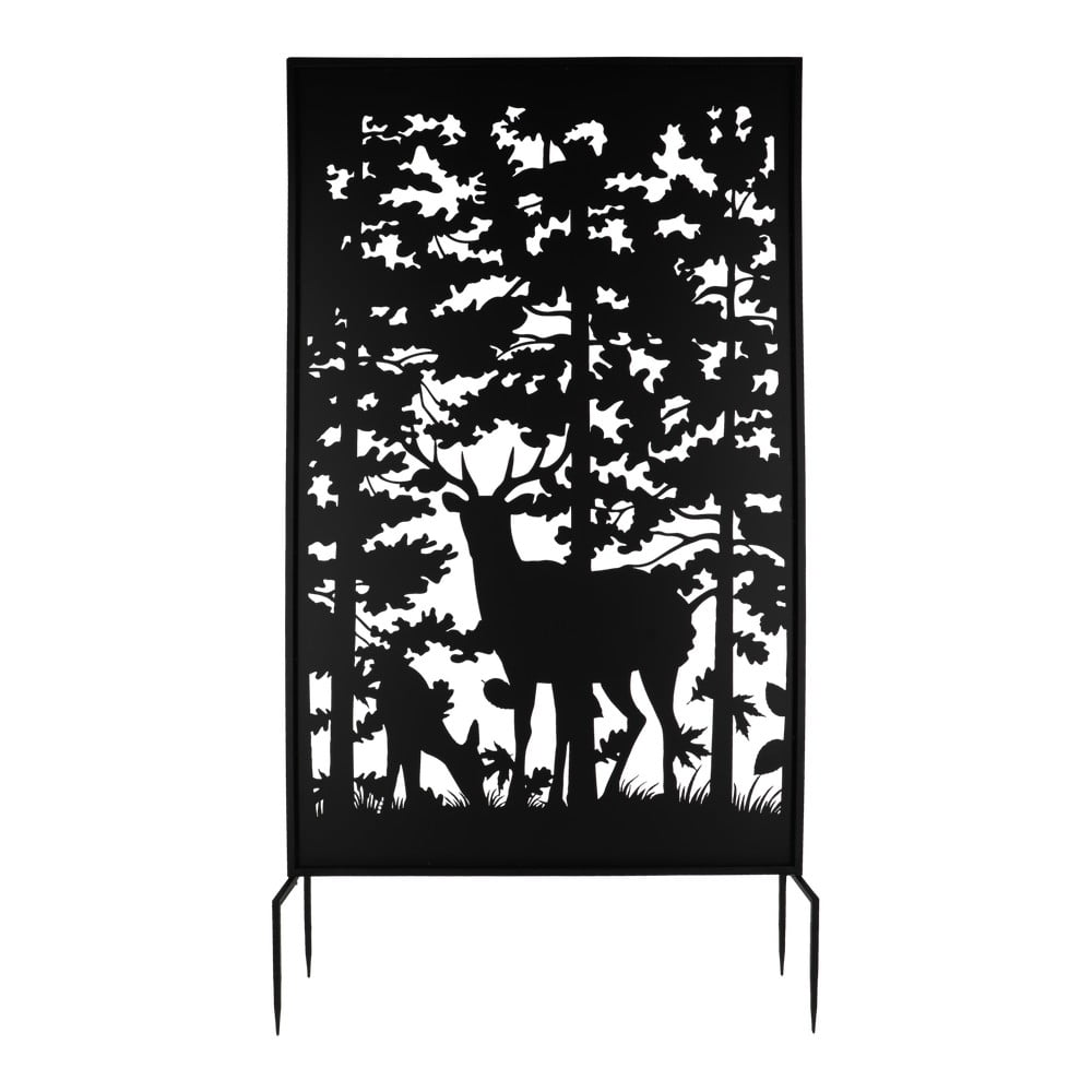 Paravento da balcone in metallo nero 100x186 cm Deer - Esschert Design | Paraventi per balcone