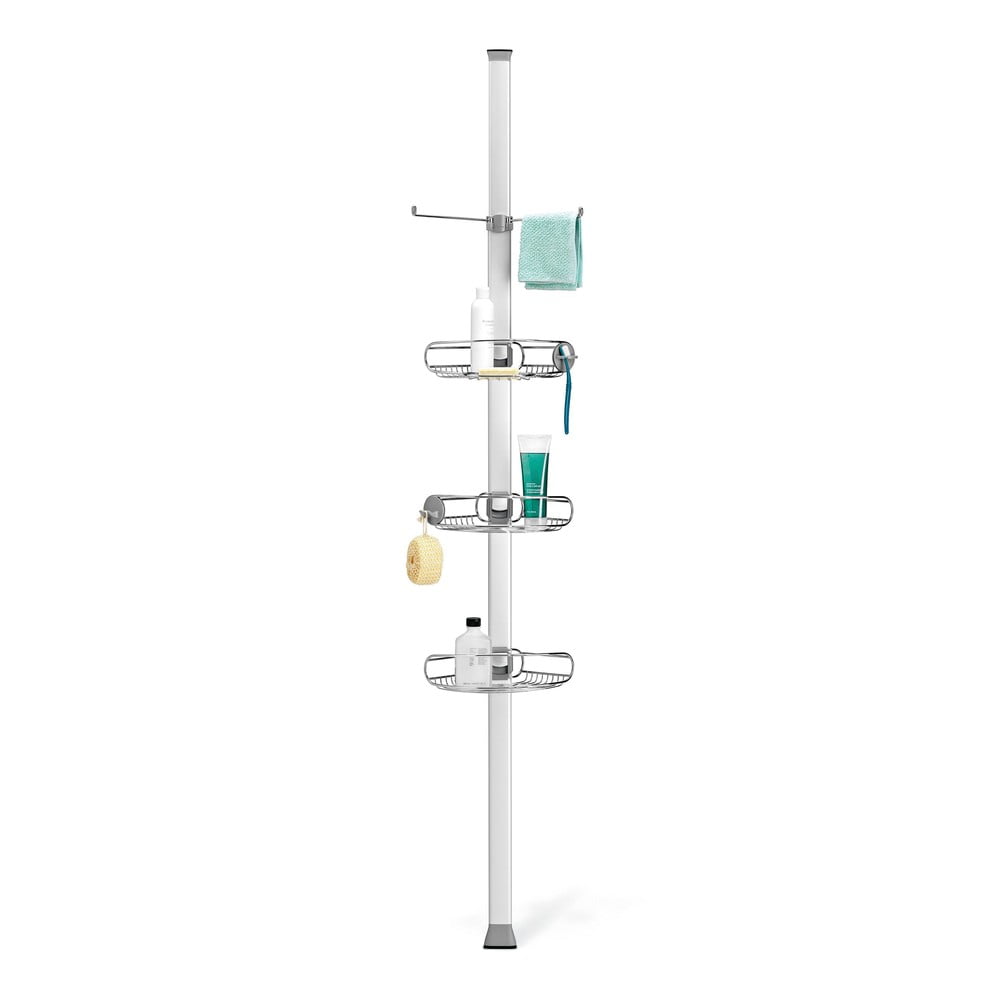 Scaffale telescopico grigio in metallo per il bagno - simplehuman | Mensole per il bagno