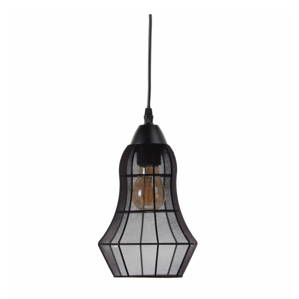 Lampadario nero con paralume in tessuto ø 15 cm - Ixia | Lampadari