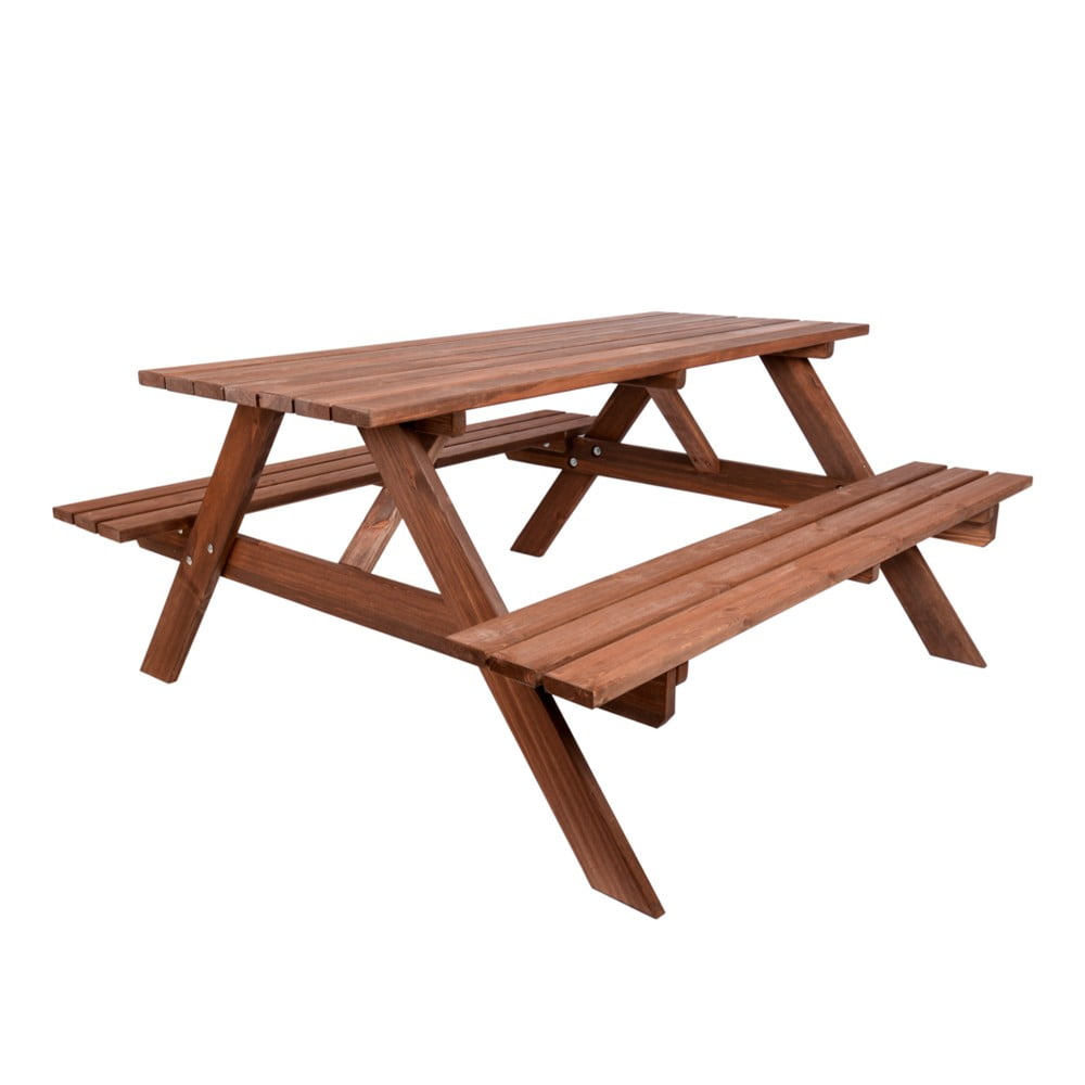 Set da pranzo da giardino in legno di pino per 6 persone Piknik - Rojaplast | Set per zona pranzo da giardino