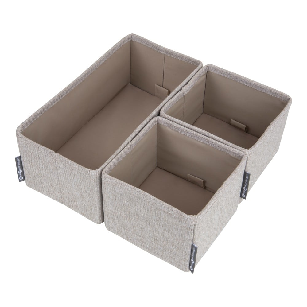 Set di 3 organizer per cassetti beige - Bigso Box of Sweden | Organizer per cassetti