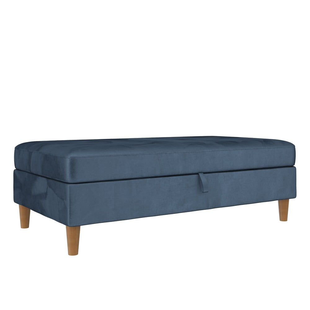 Poggiapiedi in velluto blu Lilly - Støraa | Poggiapiedi
