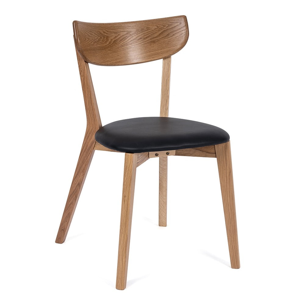 Sedia da pranzo in rovere con seduta nera Arch - Bonami Essentials | Sedie da pranzo