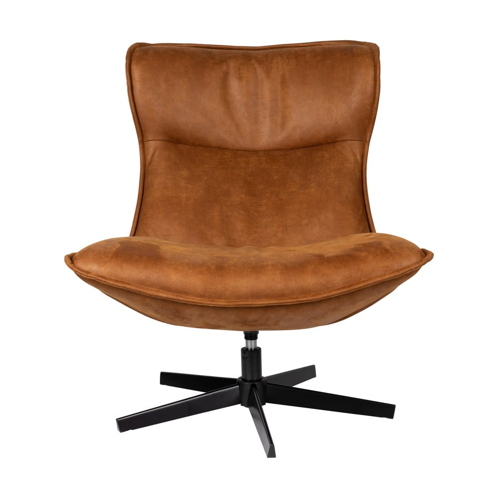 Poltrona in velluto marrone cognac John - White Label | Poltrone
