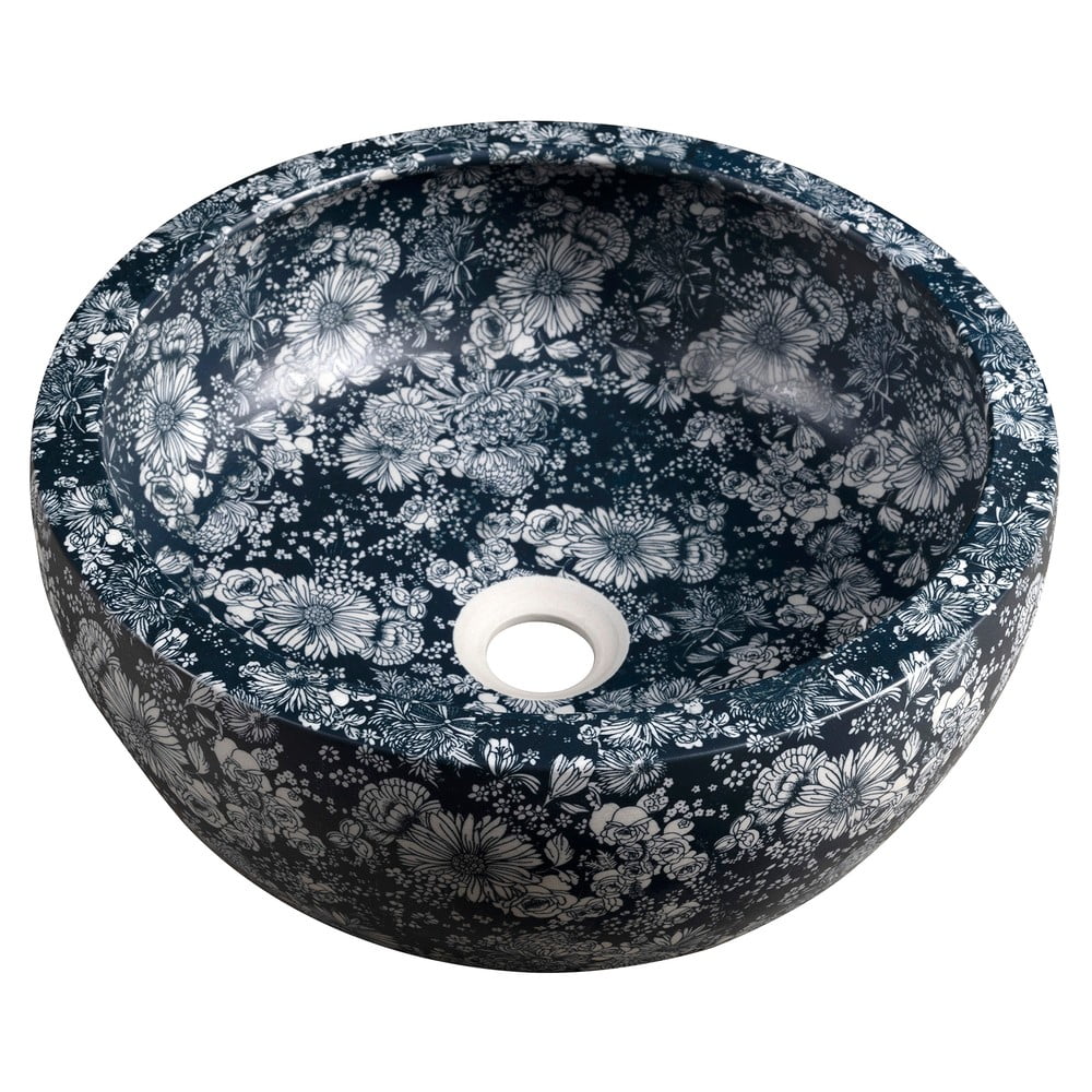 Lavabo rotondo in blu scuro in ceramica ø 41 cm Priori – Sapho | Lavabi