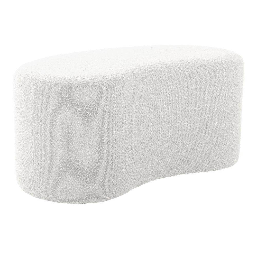 Sgabello in tessuto bouclé bianco Ada - Leitmotiv | Sgabelli e pouf