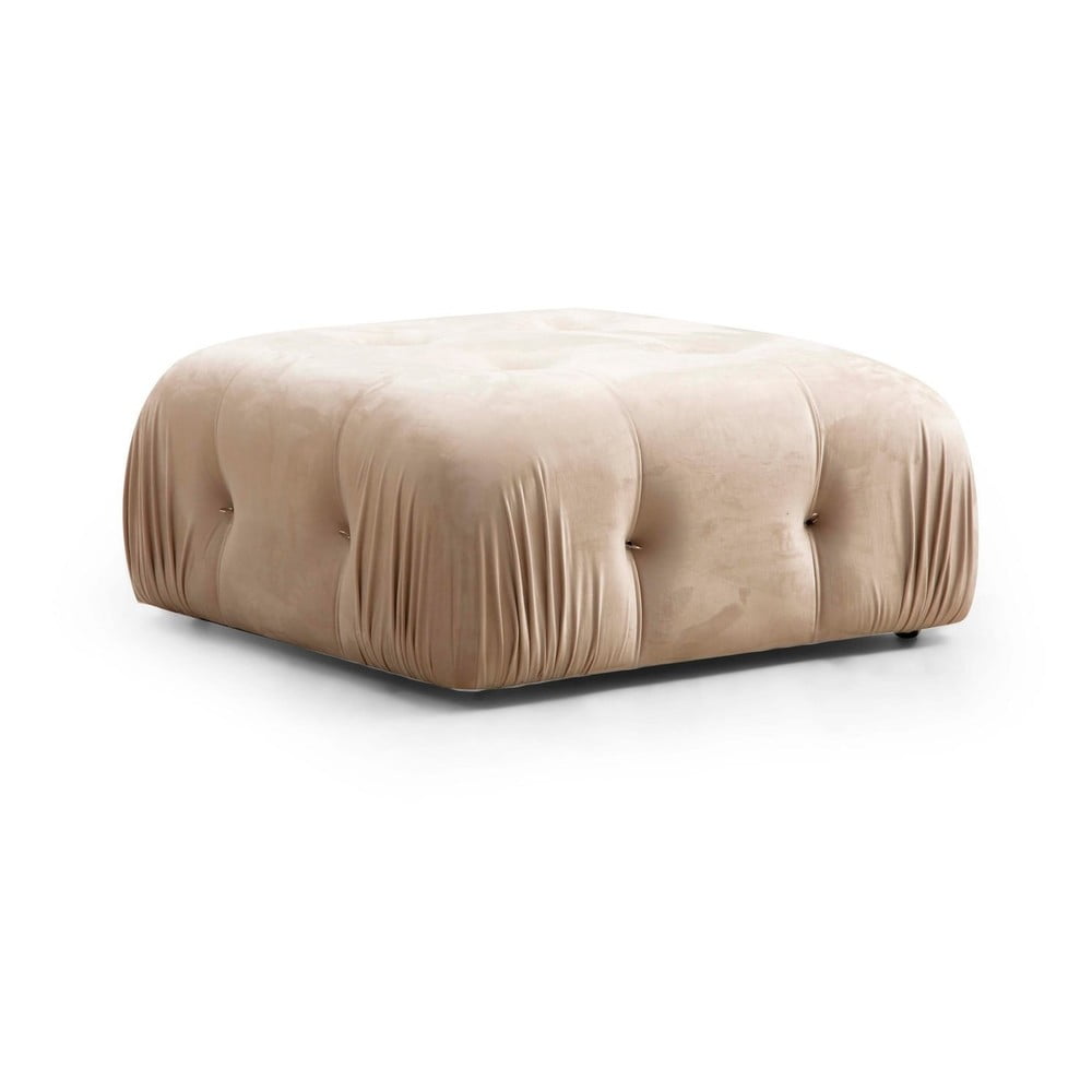 Sgabello in velluto beige Bubble - Artie | Sgabelli e pouf