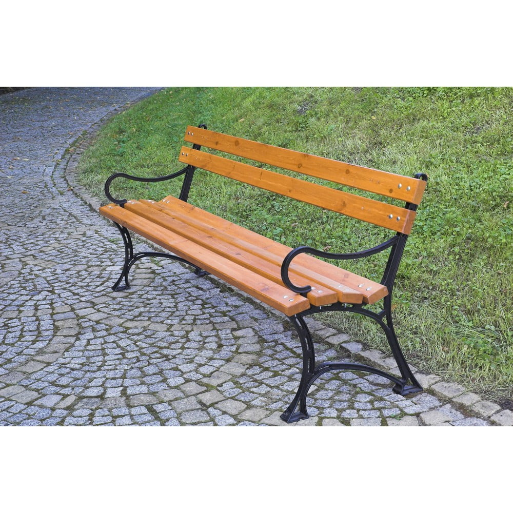 Panca da giardino di colore naturale in legno massiccio – Rojaplast | Panche da giardino