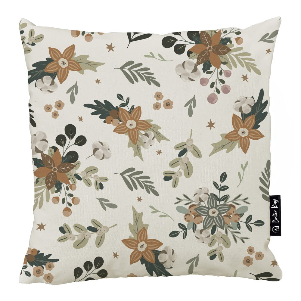 Federa decorativa a tema Natale 45x45 cm Festive Flowers – Butter Kings | Federe
