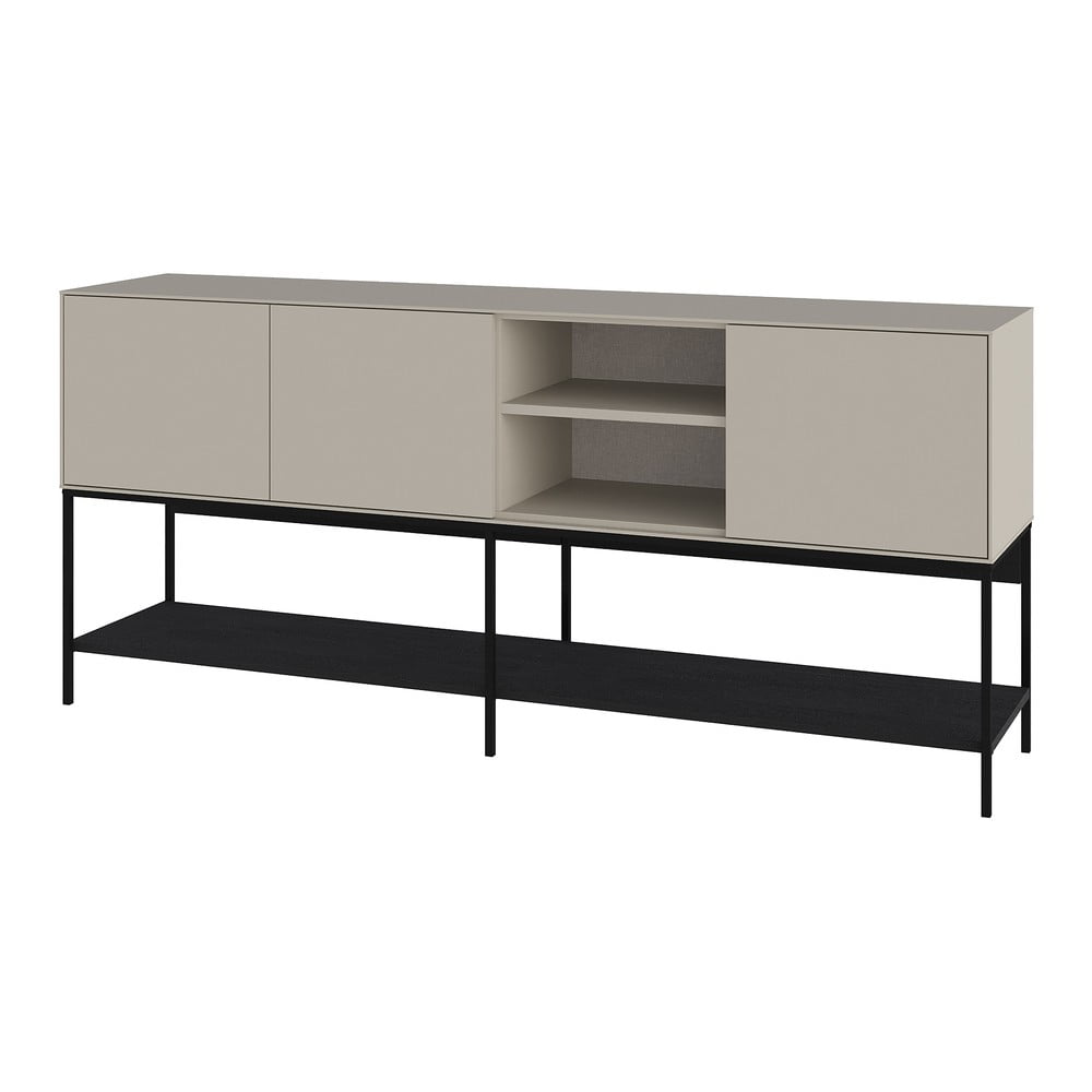 Cassettiera nera e crema 180x80x40 cm Amira - Marckeric | Cassettiere