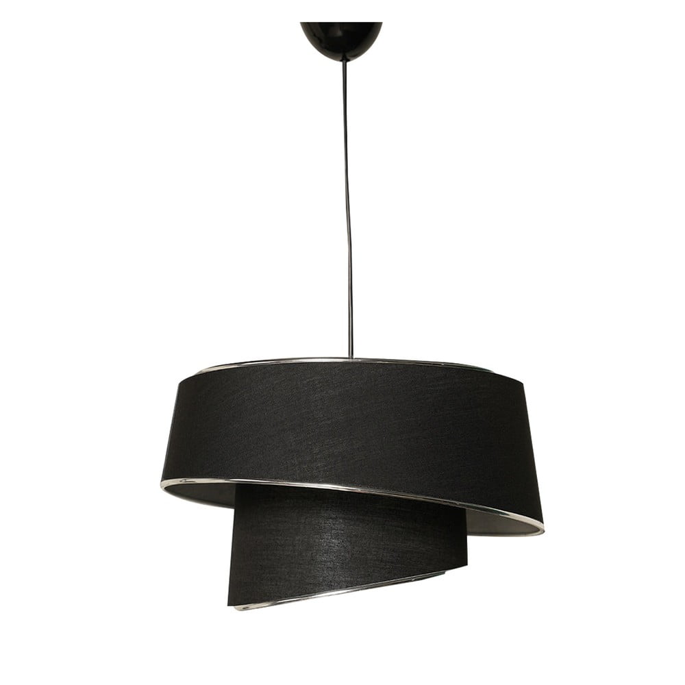 Lampadario nero/argentato con paralume in tessuto ø 32 cm Barette – Opviq lights | Lampadari