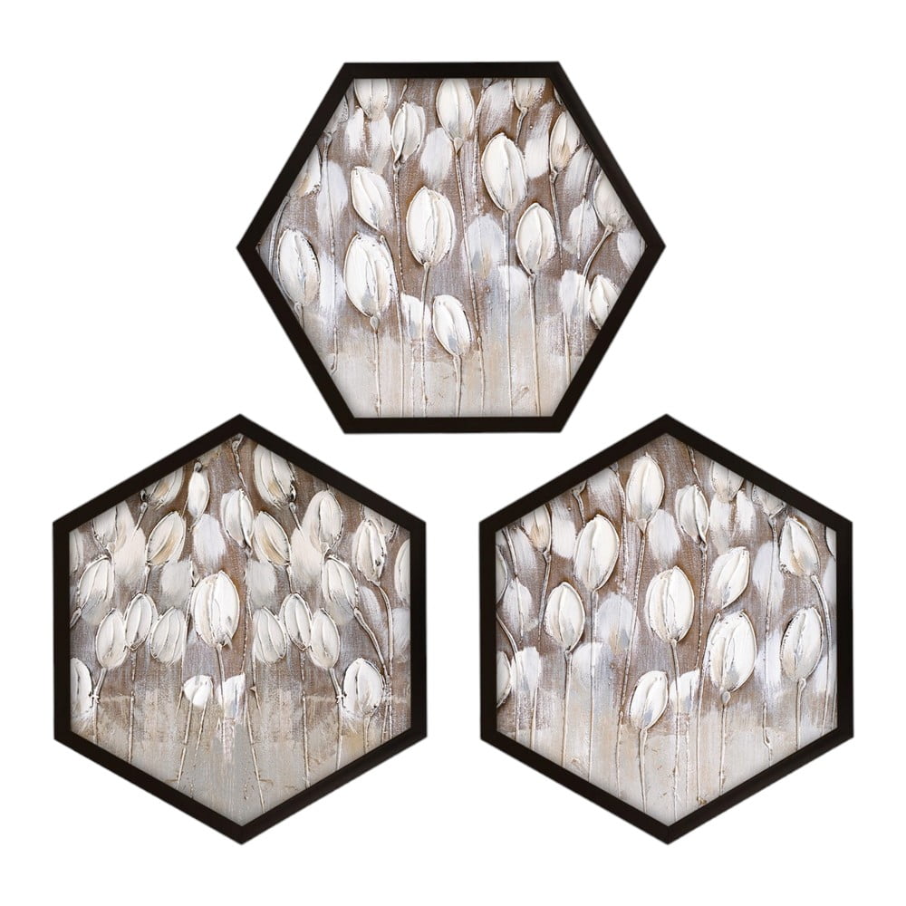 Dipinti in set di 3 pezzi 35x35 cm Pentagons - Wallity | Quadri