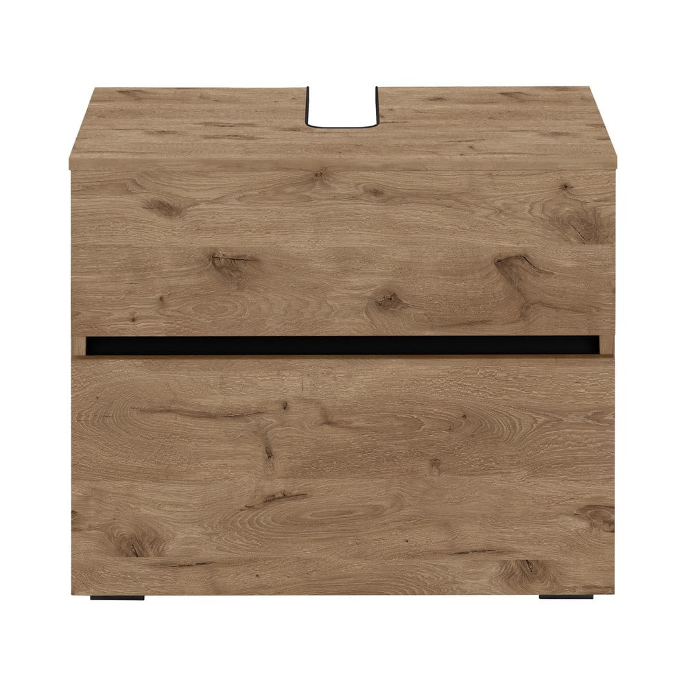 Mobile effetto rovere per lavabo da parete 60x55 cm Wisla - Støraa | Mobili da lavabo
