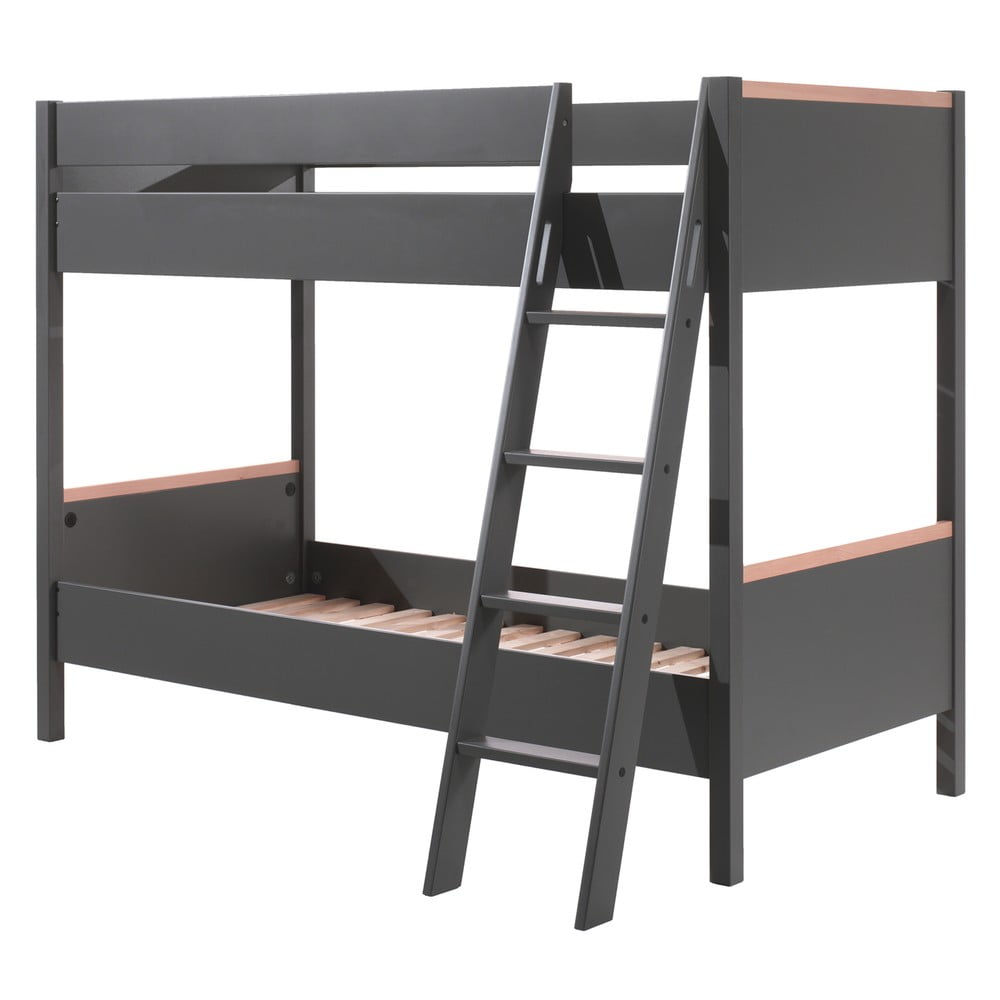 Letto a castello grigio scuro per bambini 90x200 cm London - Vipack | Letti per bambini
