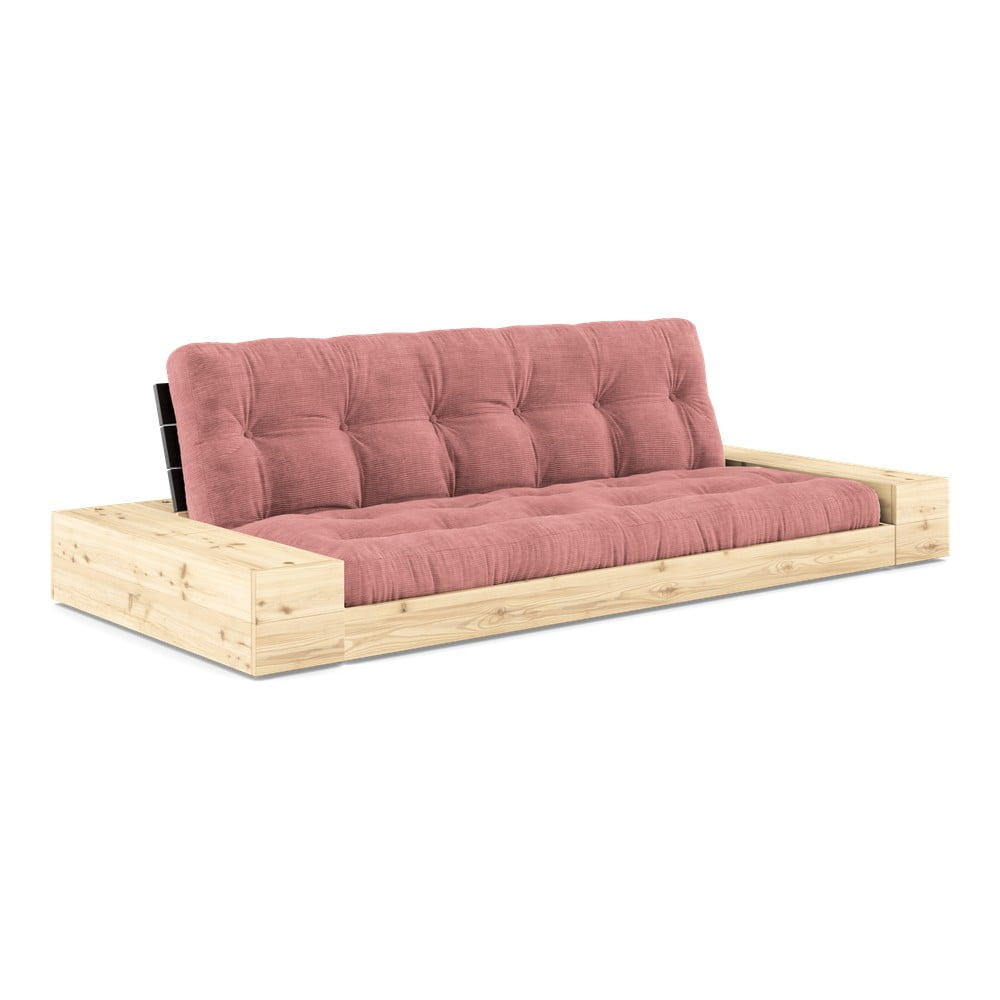 Divano letto in velluto a coste rosa 244 cm Base - Karup Design | Divani