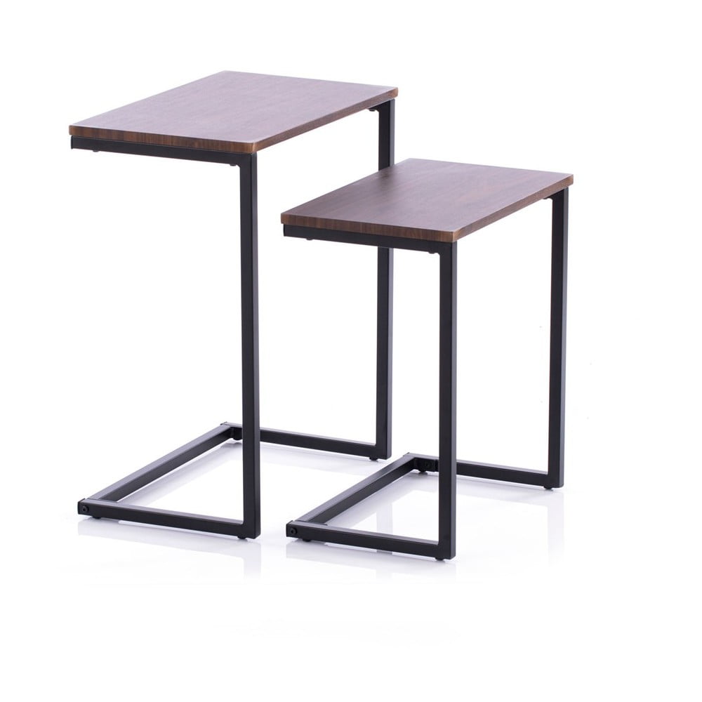 Tavoli pieghevoli con piano in noce in set di 2 30x48 cm Jalt - Homede | Tavolini