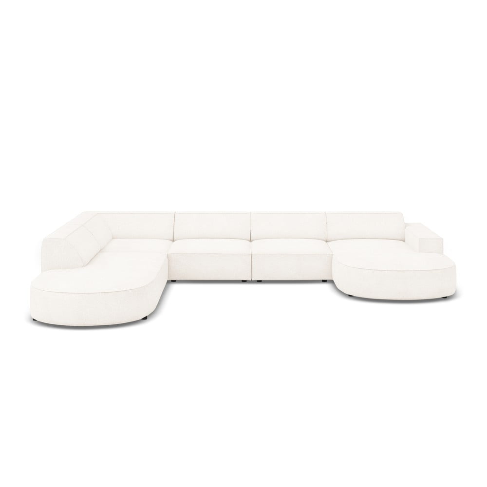 Divano angolare beige in tessuto bouclé (angolo sinistro) Jodie - Micadoni Home | Divani ad angolo