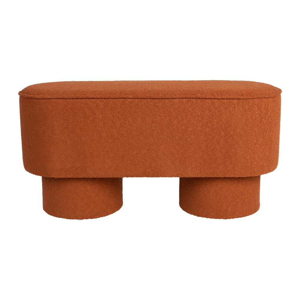 Panchina in tessuto bouclé color mattone Marcos - White Label | Panche