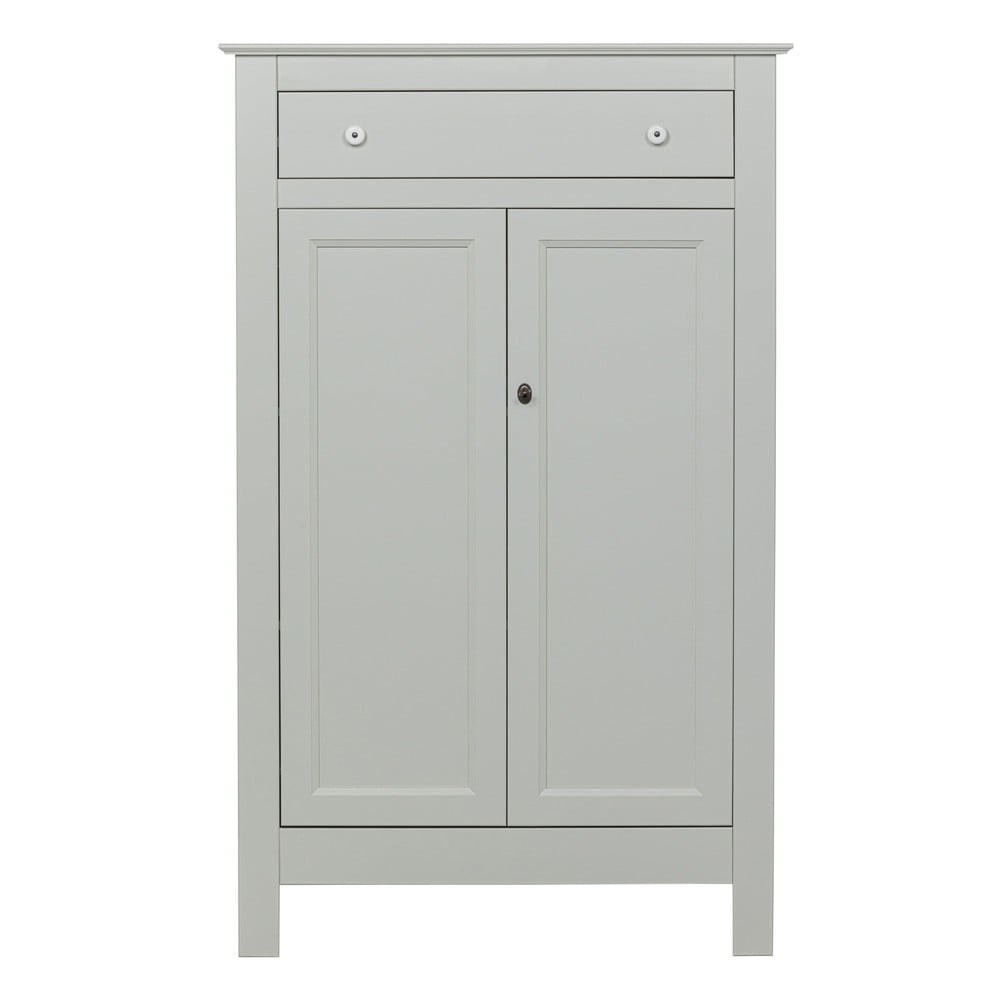 Cassettiera alta con serratura in legno di pino grigio chiaro 93x150 cm Eva - WOOOD | Cassettiere