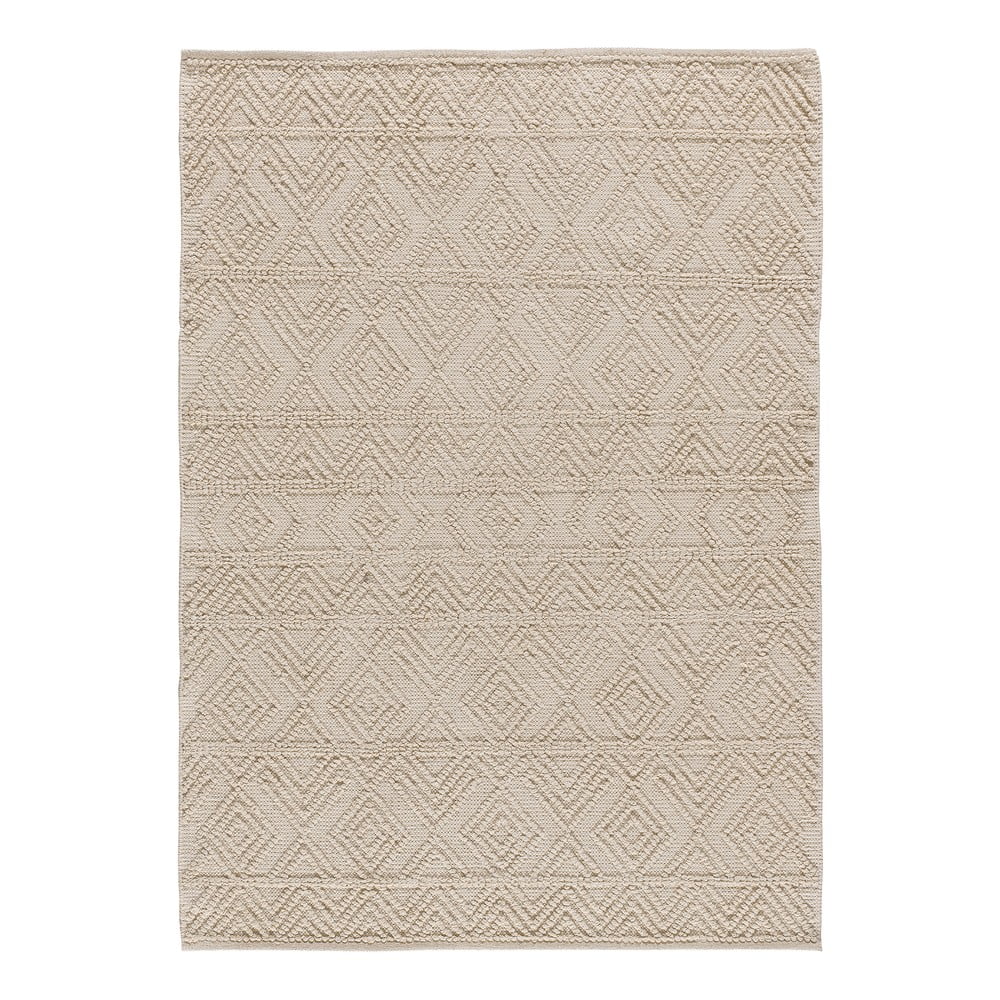 Tappeto color crema in cotone riciclato lavabile/tessuto a mano 160x230 cm Pamuk – Universal | Tappeti