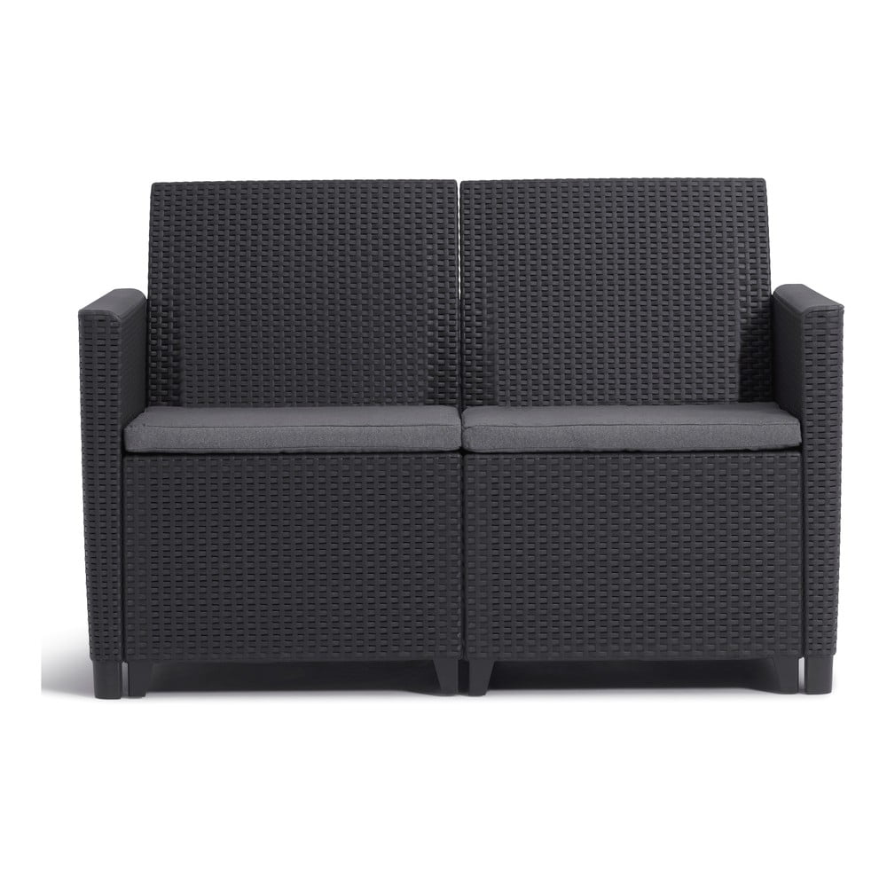 Divano da giardino in rattan artificiale antracite Claire - Keter | Divani da giardino
