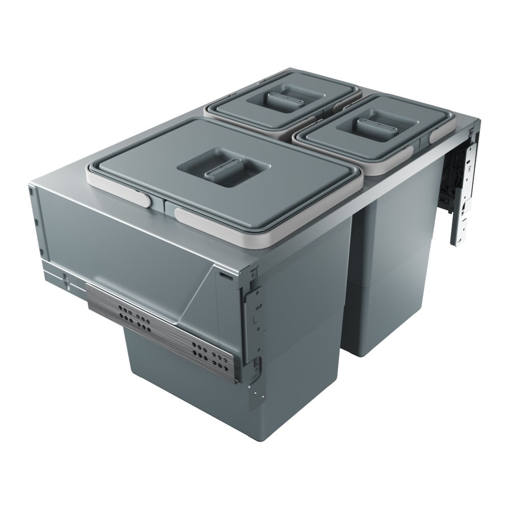 Bidone in plastica da incasso grigio per rifiuti differenziati 42 l Block U-Sink 2.0 - Elletipi | Cestini per la spazzatura