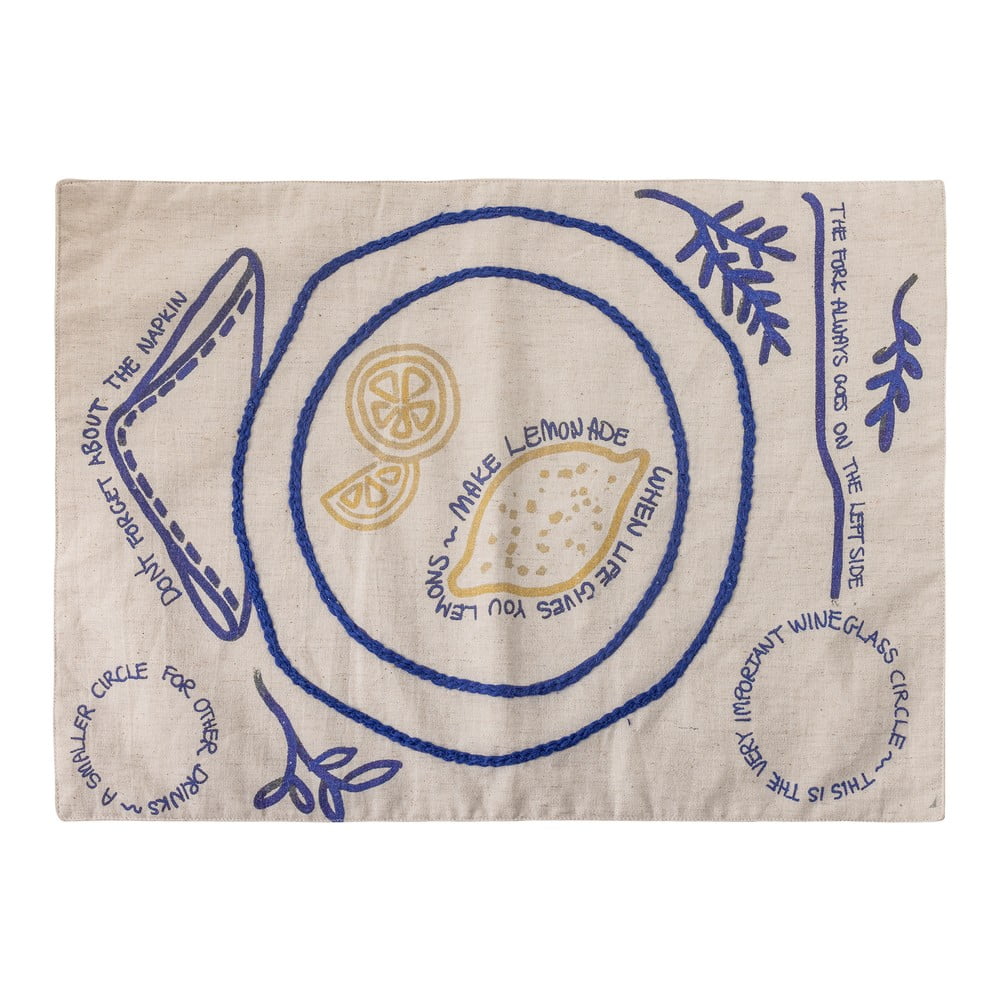 Tovaglietta in misto lino 33x48 cm Limone - Bloomingville | Tovagliette