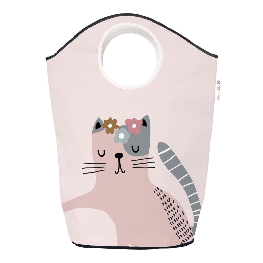 Cesto portaoggetti per bambini in tessuto rosa Meow Meow - Butter Kings | Ceste per giocattoli