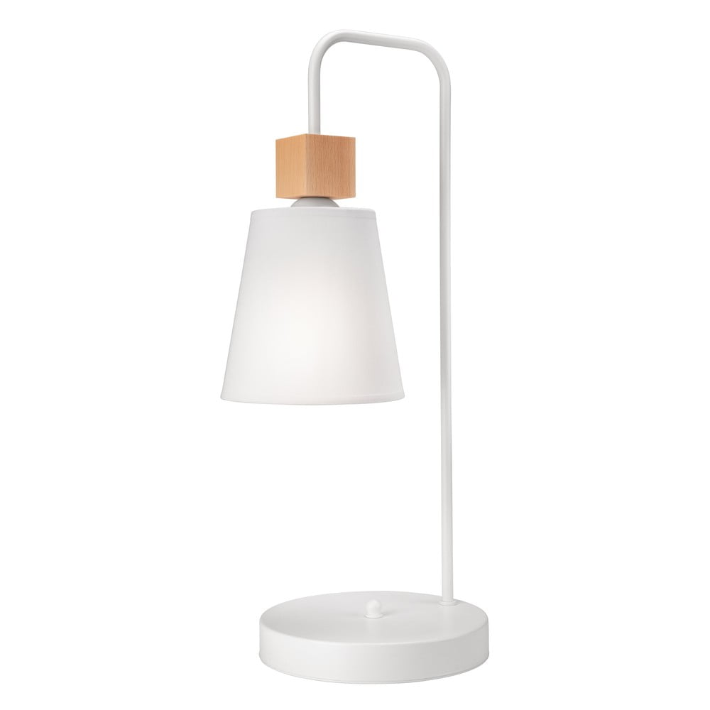 Lampada da tavolo bianca con paralume in tessuto, altezza 52 cm Enrico - LAMKUR | Abat-jour e lampade da tavolo
