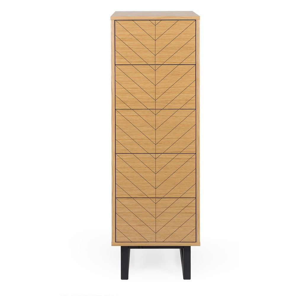 Cassettiera in rovere decorato, 40 x 123 cm Camden Herringbone - Woodman | Cassettiere