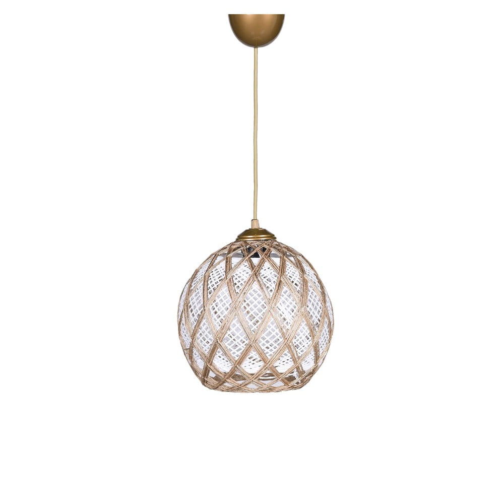 Lampadario bianco/beige con paralume in tessuto ø 22 cm – Opviq lights | Lampadari