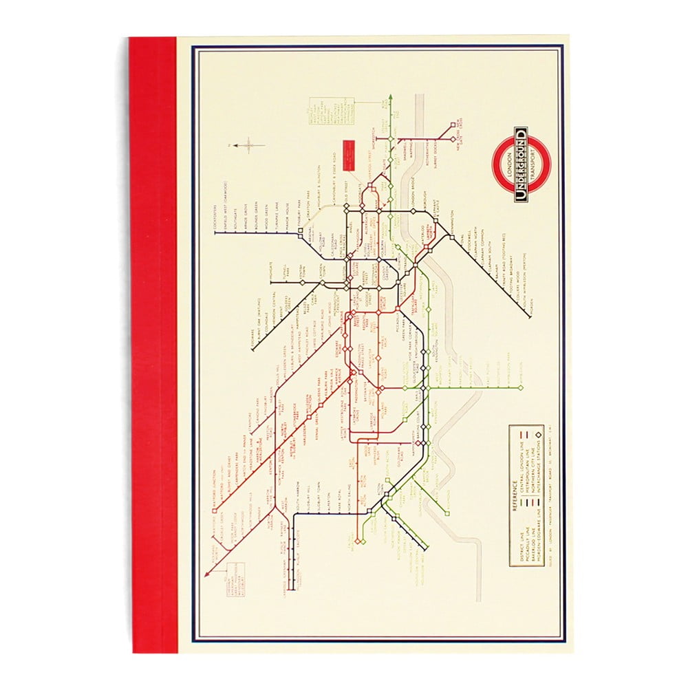 Quaderno 60 pagine formato A6 Heritage Tube Map - Rex London | Quaderni