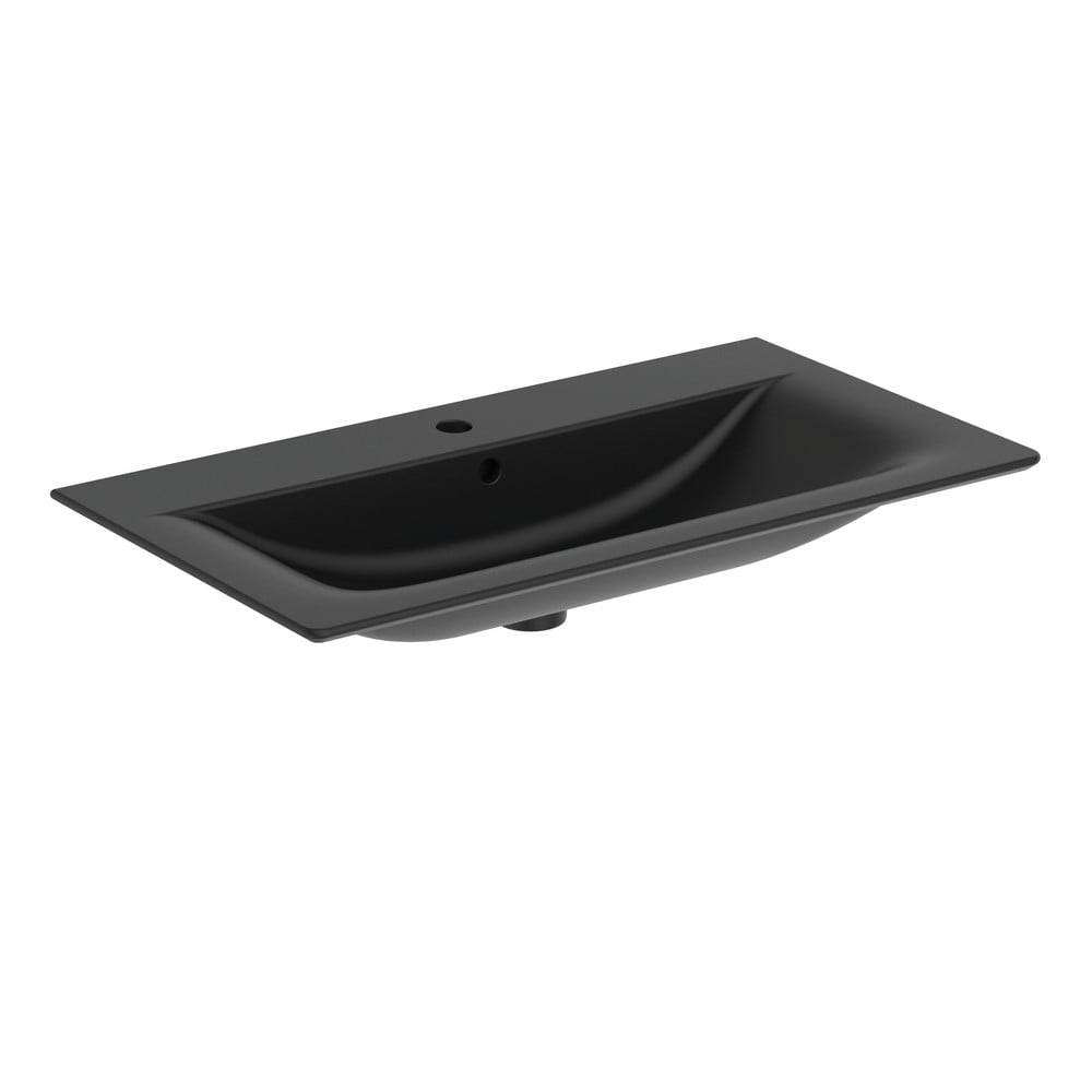 Lavabo nero opaco in ceramica 84x46 cm Silk Black - Ideal Standard | Lavabi