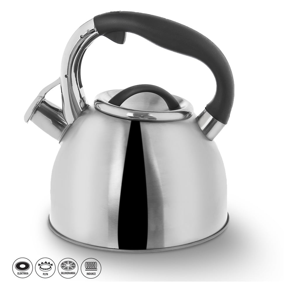 Teiera in acciaio inox con fischietto incernierato Darek, 2,7 l - Orion | Bollitori elettrici