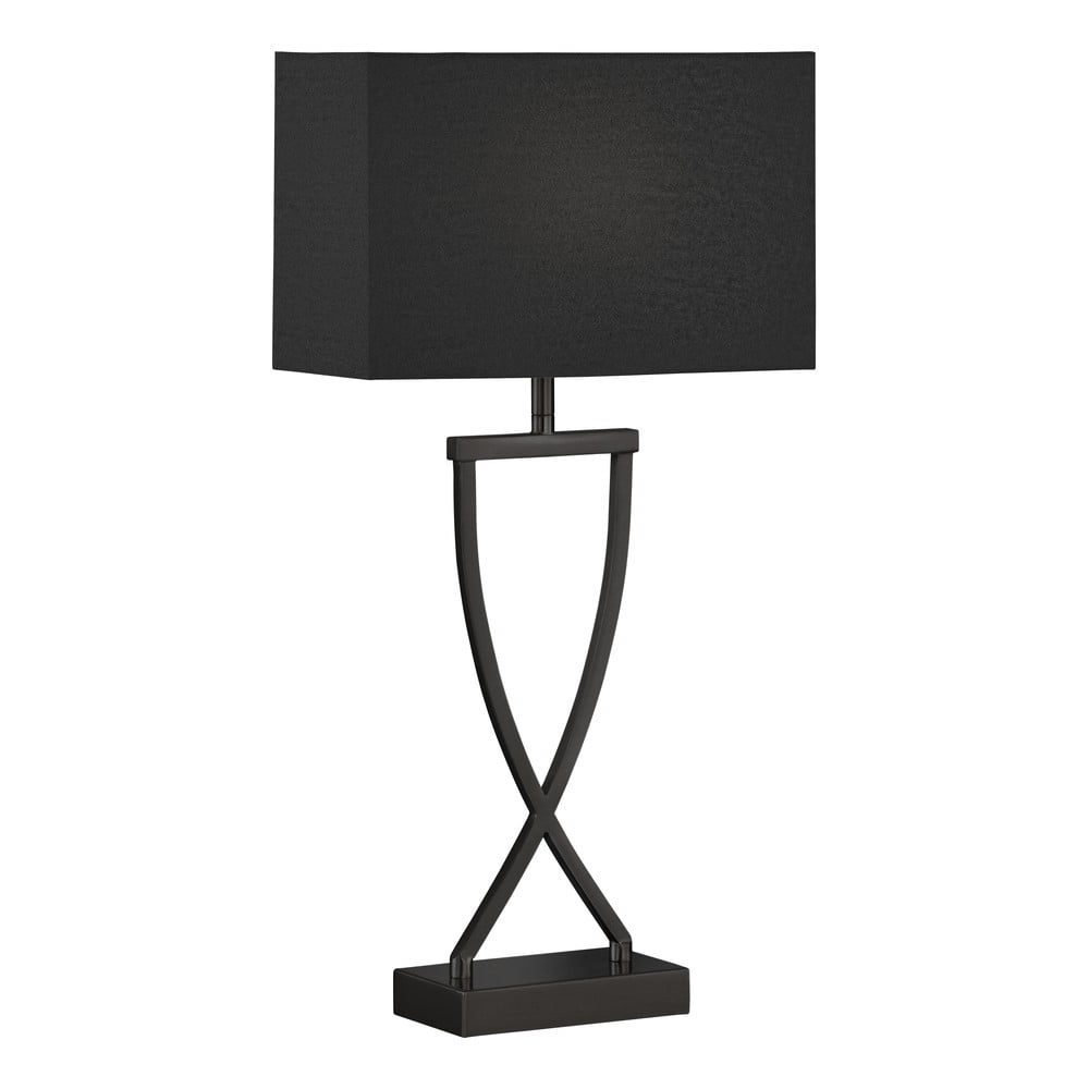 Lampada da tavolo nera con paralume in tessuto (altezza 51 cm) Anni - Fischer & Honsel | Abat-jour e lampade da tavolo