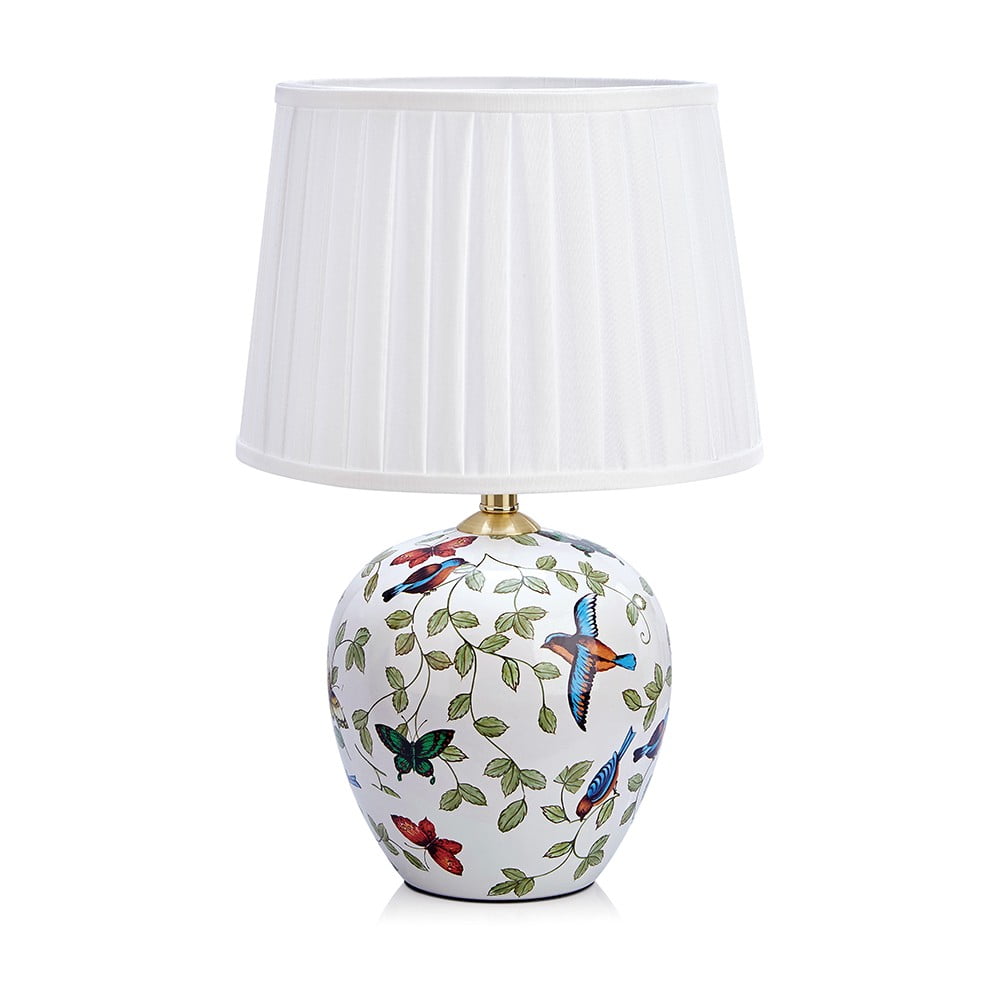 Lampada da tavolo bianca con paralume in tessuto (altezza totale 48 cm) Mansion – Markslöjd | Abat-jour e lampade da tavolo