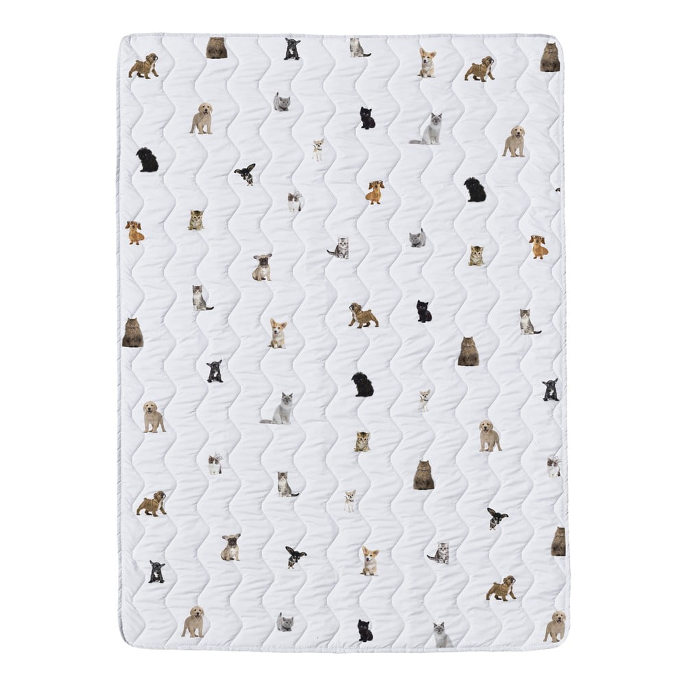 Set con coperta e federa bianco in raso di cotone trapuntato 140x200 cm The Cutest Ones – Butter Kings | Coperte