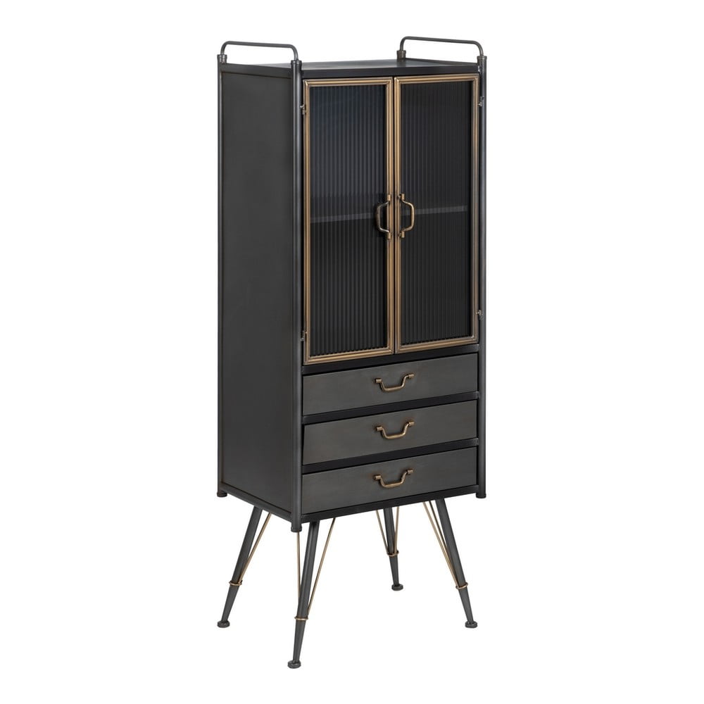 Vetrina in metallo nero 58x150 cm Brick - Ixia | Vetrine