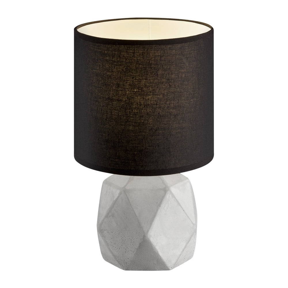 Lampada da tavolo nera/grigia con paralume in tessuto (altezza totale 28 cm) Pike – Trio | Abat-jour e lampade da tavolo