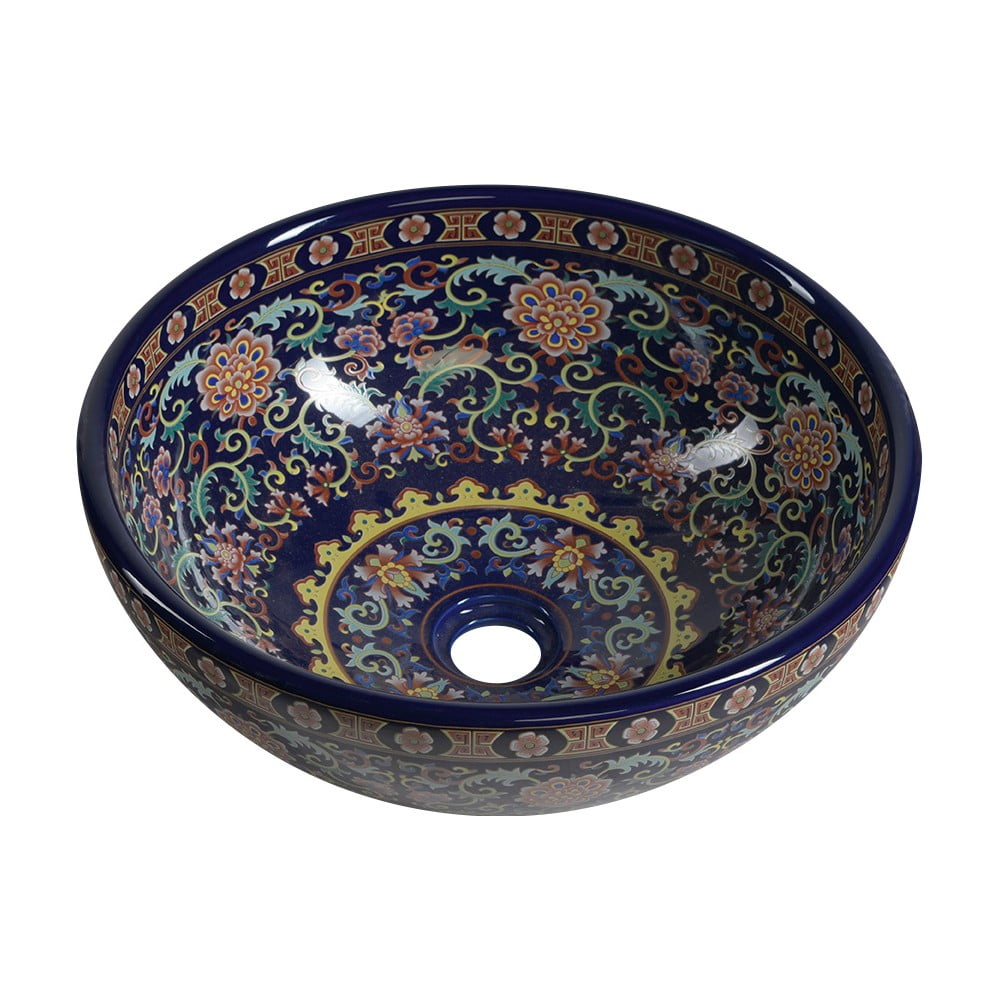 Lavabo rotondo in blu scuro in ceramica ø 41 cm Priori – Sapho | Lavabi