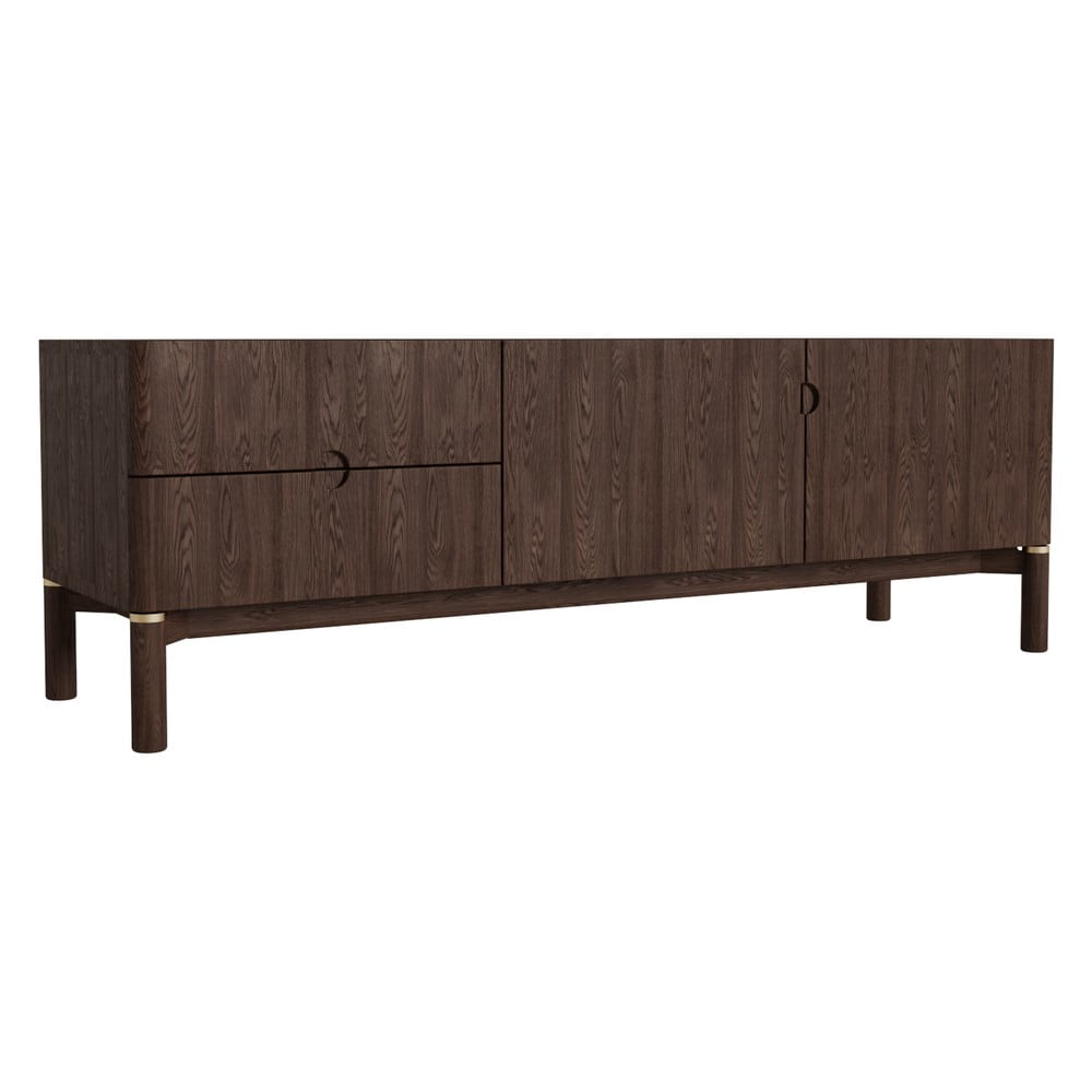 Mobile TV marrone scuro effetto rovere 160x55 cm Arun - Unique Furniture | Mobili TV