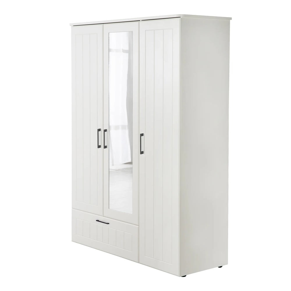 Armadio per bambini bianco con specchio 139x190 cm Sylt - Roba | Armadi per bambini