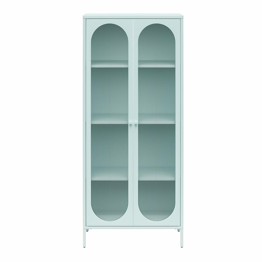 Vetrina in metallo azzurra 80x186x40 cm Luna - Støraa | Vetrine