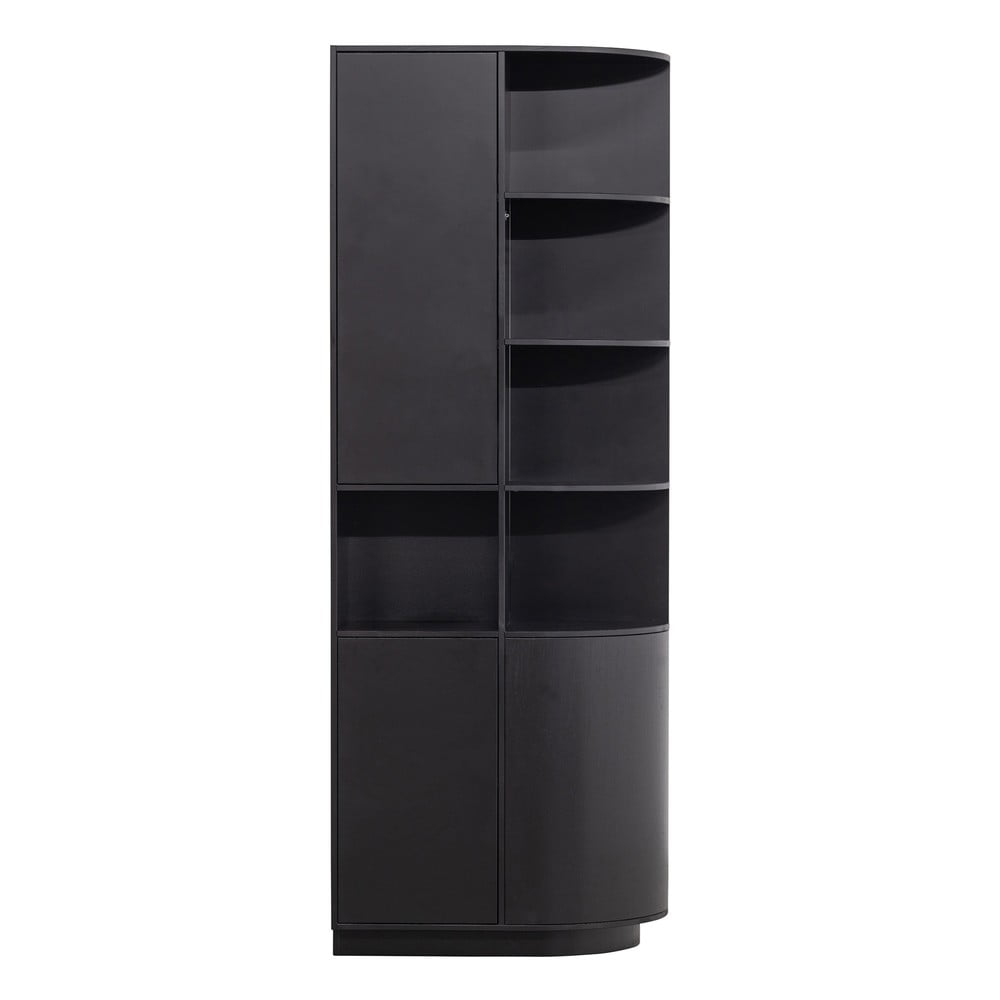 Libreria modulare nera in legno di pino 78x210 cm Finca - WOOOD | Sistemi di scaffalatura componibili