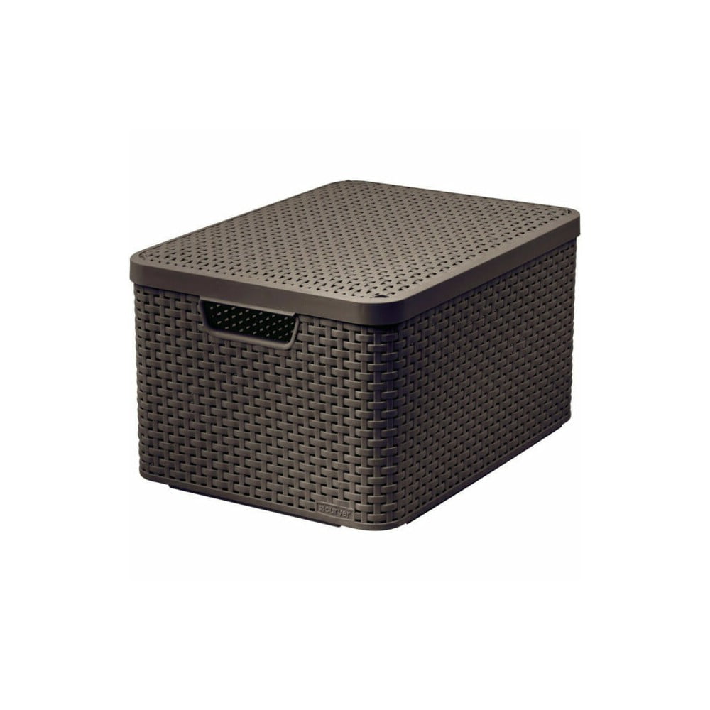 Scatola con coperchio marrone scuro in plastica 33x44,5x25 cm Style – Curver | Scatole