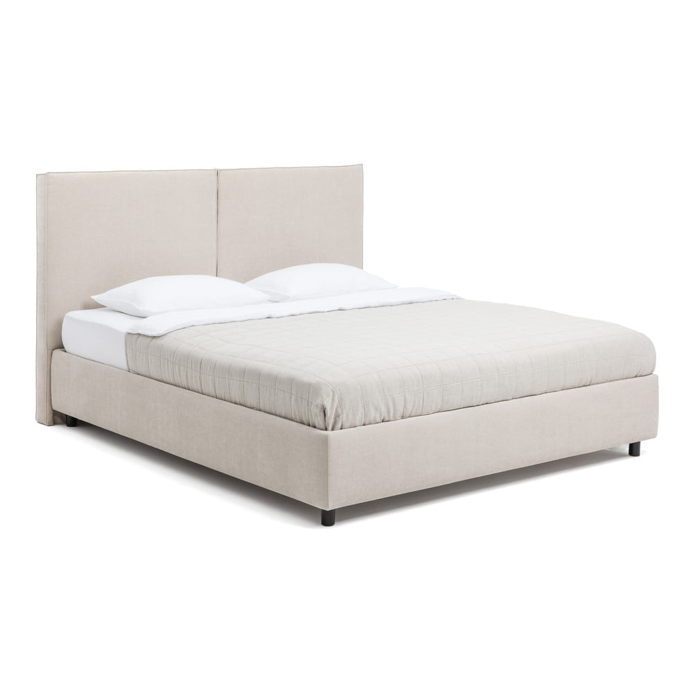 Letto matrimoniale imbottito beige con contenitore e rete inclusi 180x200 cm Myra Bold – Bonami Selection | Letti matrimoniali