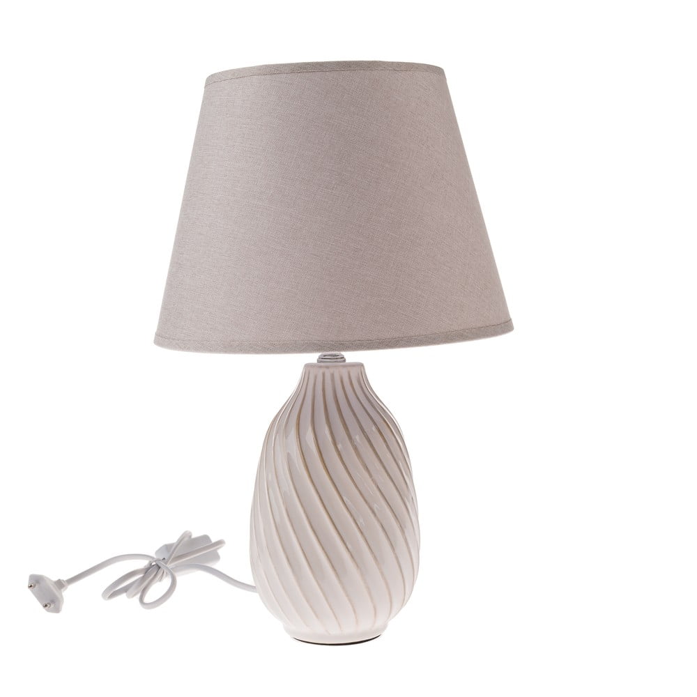 Lampada da tavolo grigia con paralume in tessuto (altezza totale 38 cm) – Dakls | Abat-jour e lampade da tavolo
