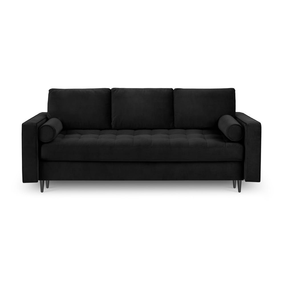 Divano letto in velluto nero Santo - Milo Casa | Divani